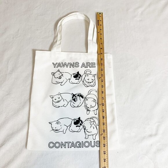 5/$25 Yawns are‎ Contagious kitty cat shopping tote bag purse - Picture 4 of 5